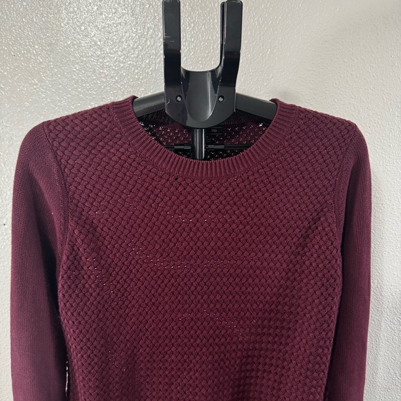 Preppy Knit Crew Neck Sweater with Tan Elbow Patches - Picture 6 of 10
